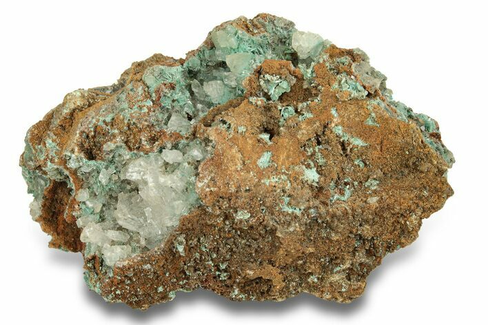 Fibrous Blue Aurichalcite Crystals with Calcite - Mexico #257327